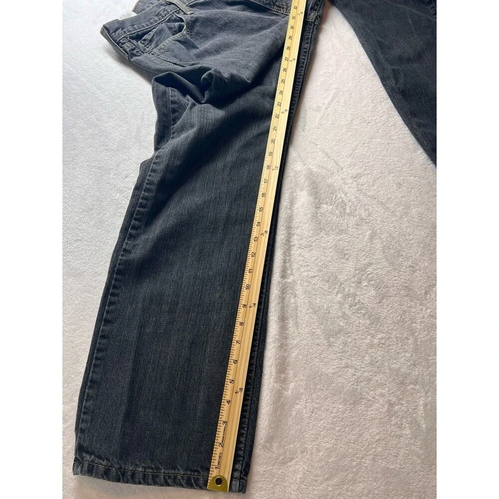 Levis 514 Slim Straight Denim Jeans Mens 36x32 Black 100% Cotton Mexico